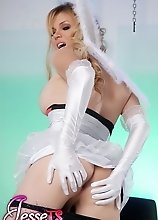 Sexy Jesse Posing In Sexy White Costume