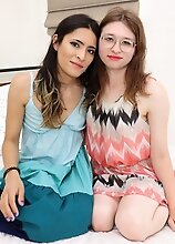 Watch as two young tgirls, Holly Day and Pixie Pond, suck and fuck each other in this bareback TS on TS hardcore action