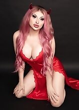 Bailey Jay is one hot sexy devil in red succubus