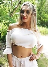 White shorts and small top outdoors