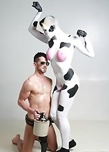 Naughty cow Danni enjoys a guy